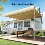 Telo Pergola per Esterni Anti UV in Poliestere Beige con 8 Fori di Drenaggio, 392x350 cm - immagine 9