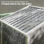 Casetta da Giardino in Metallo con Porte Scorrevoli e Lucchetto con Chiavi, 2,1x1,2x1,9m, Grigio Scuro - immagine 8