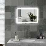 Specchio Bagno con Interruttore Touch, Luce LED a 3 Temperature e Antiappannamento, 70x50cm - immagine 2