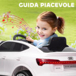 Auto Elettrica per Bambini 3-5 Anni, Macchina 12V con Telecomando e Luci Colorate, Velocità Fino a 8km/h, Bianco | Aosom Italy - immagine 7