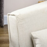 Poltrona Letto 2 in 1 con Schienale Regolabile e Cuscino, in Tessuto Effetto Lino, 72x78x79cm - immagine 9