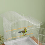 Gabbia per Uccelli a 4 Porte con 2 Ciotole, 2 Posatoi e Vassoio, in Metallo e Plastica, 47,5x36x54,5 cm, Bianco - immagine 9