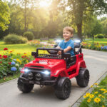 Fuoristrada per Bambini con Fanali, Clacson, Cintura e Telecomando, in PP e Metallo, 99x66x68,5 cm, Rosso - immagine 2