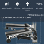 Stepper Fitness con Maniglia e Bande Elastiche, Stepper con Monitor LCD per Allenamento a Casa e Palestra, Argento - immagine 5