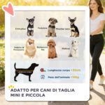 Passeggino per Cani Pieghevole con Portabicchieri e Cestino, 77x44x102 cm, Grigio Carbone - immagine 4