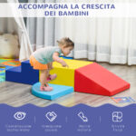 Set Costruzioni Morbide da 4 Pezzi, Gioco Educativo per Bambini Età 1-3 Anni per Casa e Scuola, Multicolore - immagine 4