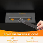 Camino a Bioetanolo 0,9L da Parete in Acciaio Inox, 1x15x54 cm, Nero e Argento - immagine 5