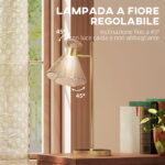 Lampada da Tavolo Moderna con Paralume in Vetro Regolabile Ambrato e Satinato, Attacco E27, Oro - immagine 4