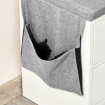 Scarpiera Salvaspazio, Panca Scarpiera in Legno, Mobile Scarpiera da Ingresso, Bianca, 80,5x30,5x43,5cm - immagine 9