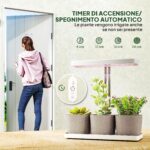 Lampade per Pianta da 42 Luci LED con 3 Vasi, Timer e Illuminazione Regolabile, 45x18,8x47,8 cm, Bianco - immagine 6