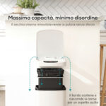 Cestino Rifiuti da 12L a Infrarossi con Secchio Rimovibile, in Acciaio Inox, ABS e PP, 28x22x41 cm, Bianco - immagine 6