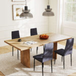 Set 4 Sedie per Soggiorno Imbottite in Tessuto, Sedie Sala da Pranzo Moderne con Gambe in Metallo, Capacità 120 kg, Grigio | Aosom Italy - immagine 2