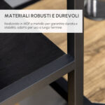 Mobile Libreria a 7 Livelli in Truciolato e Acciaio per Soggiorno, Camera da Letto e Ufficio, 83x34x180 cm, Nero - immagine 5