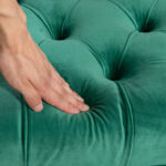 Panca Fondo Letto Imbottita con Rivestimento Trapuntato in Tessuto Effetto Velluto, 118x45x42 cm, Verde Scuro - immagine 8