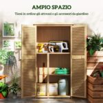 Casetta da Giardino i Legno a 4 Ripiani con Anta a Persiana, 87x46,5x160 cm, Giallo e Verde - immagine 5
