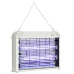 Zapper per Insetti e Zanzare da 20W a Luci LED UV con Vassoio Rimovibile, in ABS e Metallo, 39x8x28 cm