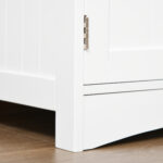 Mobile Bagno con Mensole, Armadietto e Cassetto, Mobiletto da Bagno Multiuso in Legno, Bianco,  60x33x122,5cm - immagine 9