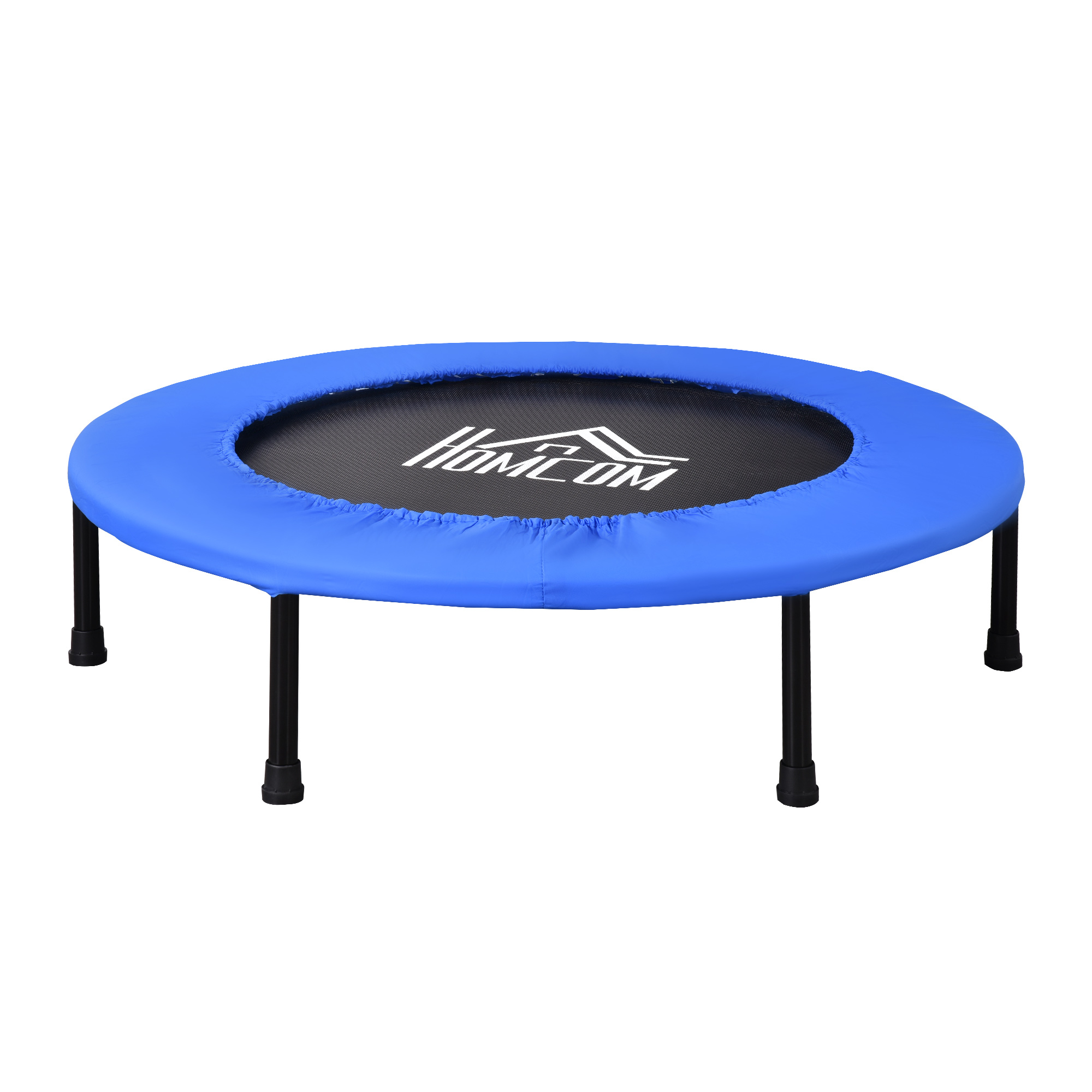 FIG98a183f31ee7af.jpg Trampolino Elastico per Allenamento con 30 Molle, in Acciaio, Plastica e PP, Ø91x22,5 cm, Nero e Blu - immagine 1