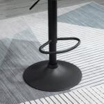 Set 2 Sgabelli da Bar con Altezza Regolabile, Base in Metallo e Seduta Finta Pelle, Sgabelli Cucina Alti Moderni Girevoli con Schienale e Poggiapiedi 46x48x83-104cm, Grigio e Nero - immagine 8