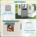 Casetta per Bambini 5 in 1 in PP Multicolore con Palla da Basket, Anelli e Freccette, 132x118x124 cm - immagine 6