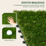 Piastrelle da Giardino con Erba Sintetica 30x30cm 10 Pezzi, Prato Artificiale Realistico, Verde - immagine 4