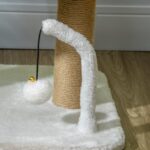 Torre per Gatti max 5kg in Truciolato con Tiragraffi e Palline Giocattolo, 48x38x42 cm, Giallo e Bianco - immagine 9
