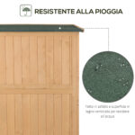 Casetta da Giardino Legno con Porta Doppia, Mensole e Finestre, 127,5x50x164cm - immagine 5