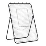 Rete da Calcio Rebounder Pieghevole con Bersaglio, Altezza e Angolazione Regolabili, Metallo e PE, 123x73x178,5cm, Nero