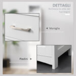 Armadietto Bagno con Scaffale a 3 Livelli, 1 Cassetto e 1 Mobiletto, 34x30x163cm - immagine 6