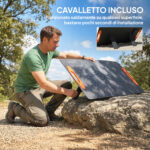 Caricabatteria Solare 1W Pieghevole con Attacco USB-A e USB-C per Ricarica Rapida, IP67, Nero - immagine 6
