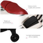 Moto Elettrica per Bambini con Licenza Ufficiale Vespa, 2 Rotelle, Luci e Suoni, 108x49x75 cm, Bianca - immagine 5