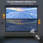 Schermo per Proiettore 120" Formato 4:3 Regolabile con Telecomando, 244x183cm, Nero - immagine 9
