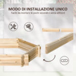 Letto per Orto Senza Base e con Struttura a Incastro, in Legno, 1x92x16cm - immagine 6