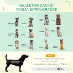 Lettino per Cani da Interno ed Esterno Capacità fino a 32kg con Tessuto Traspirante 130x90x20cm Nero - immagine 4