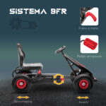 Go Kart a Pedali per Bambini da 5-12 Anni con Sedile Regolabile e Ruote in Gonfiabili, Rosso - immagine 5
