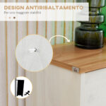 Mobile Scarpiera Salvaspazio in Truciolato con 3 Cassetti e 2 Ripiani Interni Regolabili, 70x23,5x122 cm, Bianco - immagine 6