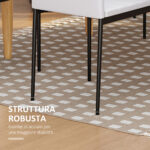 Set 4 Sedie per Soggiorno Imbottite in Tessuto, Sedie Sala da Pranzo Moderne con Gambe in Metallo, Capacità 120 kg, Bianco | Aosom Italy - immagine 6