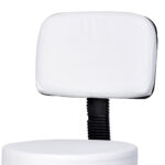 Sgabello Girevole con Schienale, Altezza Regolabile e 5 Ruote in pelle PU Bianca per Casa o Negozio - immagine 9