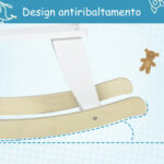 Cavallo a Dondolo Bambini da 1-3 Anni in Legno con Maniglie e Poggiapiedi, 68x26,5x48 cm, Bianco - immagine 8