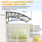 Tettoia in Policarbonato Anti-UV da Esterno per Porte e Finestre da 1x80 cm - immagine 7