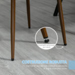 Sedie da Cucina Imbottite, Set 4 Pezzi in Poliestere e Acciaio, 47x55x86 cm, Blu - immagine 6