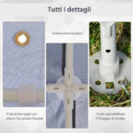 Gazebo Impermeabile con Zanzariere da Giardino Esterno Tendone in Poliestere 3 x 3 x 2,45 m Grigio - immagine 6