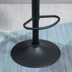 Set 2 Sgabelli da Bar Regolabili con Schienale e Poggiapiedi, Base in Metallo e Seduta in Similpelle, 46x48x83-104 cm, Marrone e Nero - immagine 8