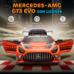 Auto Elettrica Bambini 3-8 Anni Mercedes-AMG 12V con Telecomando, Luci LED, Rotelle di Trasporto, Arancione - immagine 4