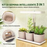 Lampade per Pianta da 42 Luci LED con 3 Vasi, Timer e Illuminazione Regolabile, 45x18,8x47,8 cm, Bianco - immagine 4