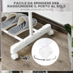 Appendiabiti Stender ad Altezza Regolabile con Fondo Portaoggetti e 4 Ruote, 68,5x42x87-145 cm - immagine 6