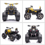 Quad per Bambini Elettrico 12V con Fari e Batteria Ricaricabile, Età 3-5 Anni, 1x65x73cm, Giallo - immagine 8
