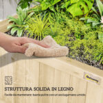 Fioriera da Giardino con Traliccio per Piante Rampicanti, 90x45x183 cm, Legno Naturale - immagine 7