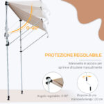 Tenda da Sole 2x1,5 m per Esterno a Rullo con Manovella e Angolazione Regolabile, Beige - immagine 6