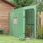 Serra da Giardino a Muro con 2 Porte Avvolgibili e Copertura in PE Anti UV, 2x80x2cm, Verde - immagine 2